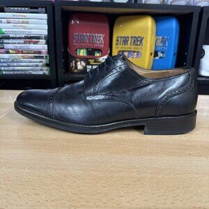 Johnston & Murphy Mens Black Cap Toe Oxford Dress Shoes Size 11M
